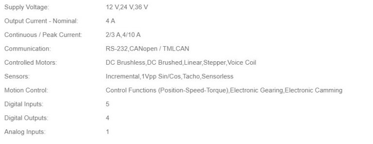 Technosoft - iPOS3604 BX-CAN 9-36V 4A 144W CANopen/TMLCAN - PBA Systems ...